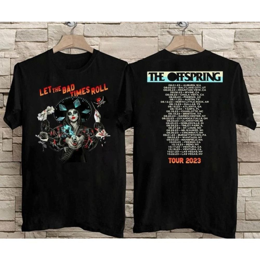 The Offspring Let The Bad Times Roll Tour 2023 Shirt 2 Sided T Shirts - Picture 1 of 4